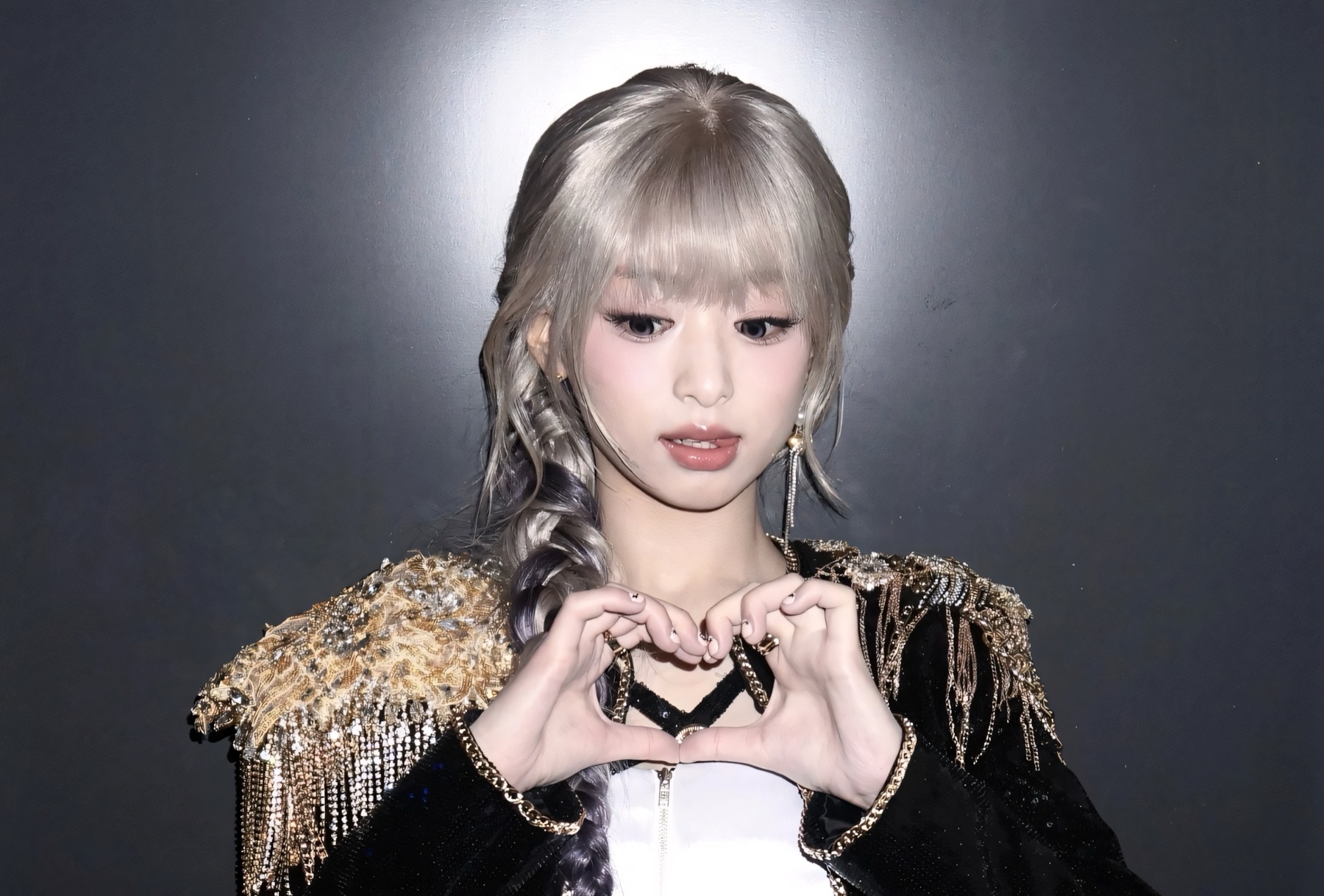 Ahyeon portrait with heart gesture
