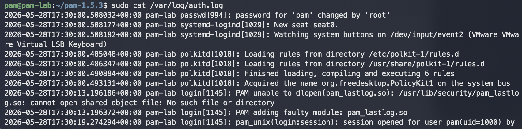 auth.log 中留下的认证痕迹