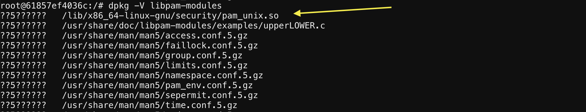 dpkg 校验发现 pam_unix.so 被修改